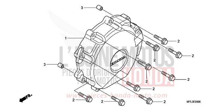 COUVERCLE DE GENERATEUR C.A. (CBR1000RR) de CBR1000RR "Fireblade" NOIR (NH1) de 2009